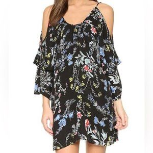 Parker ‘Agave’ S Small Cold Shoulder Dress 'Woodland' Floral Print MSRP $265